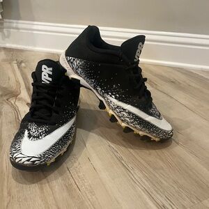 Black and White Nike VPR Football Cleats